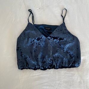 Velvet navy blue cropped tank top💙